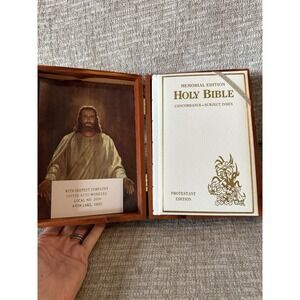 Holy Bible Memorial Edition with Concordance In Wooden Box